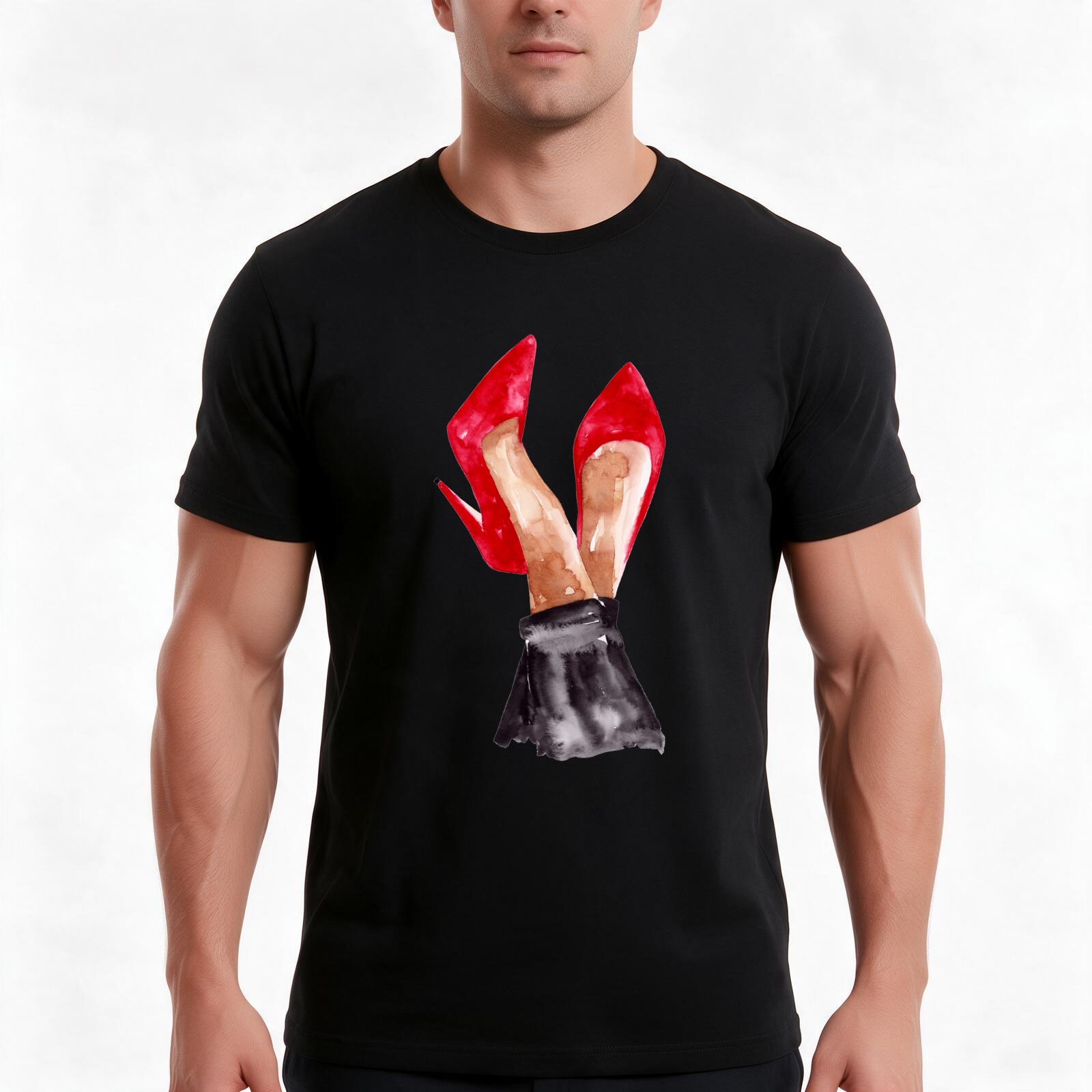 Men Shoes Illustration - Camiseta com ilustração em aguarela de
