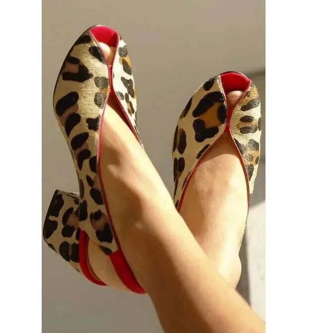 Men'S Shoes With Toes - Sandálias Femininas Peep Toe com Estampa