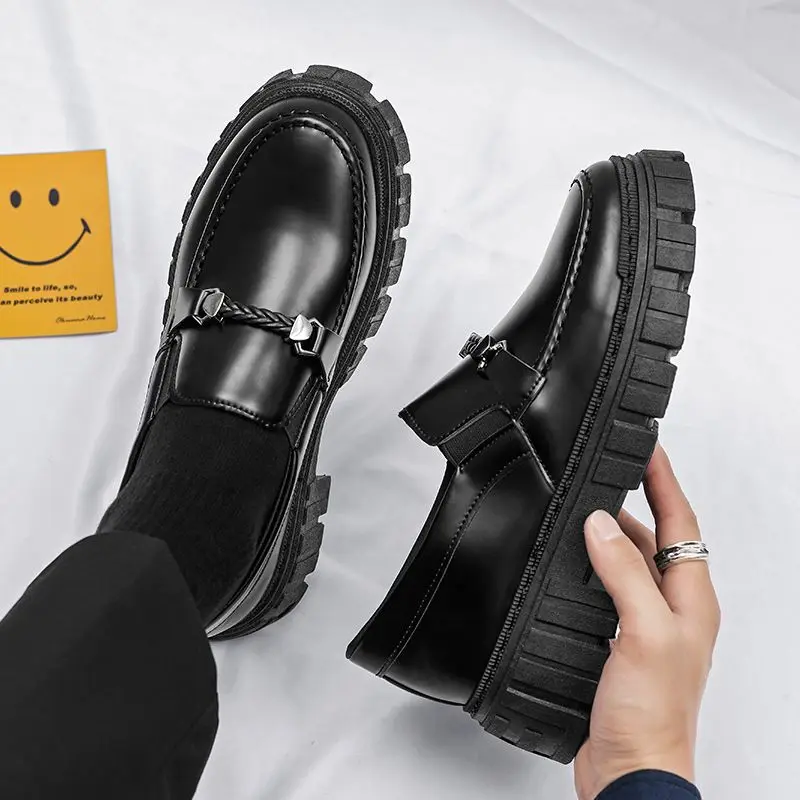 Men Shoes Prada - Plataforma mocassins de couro masculino sapatos