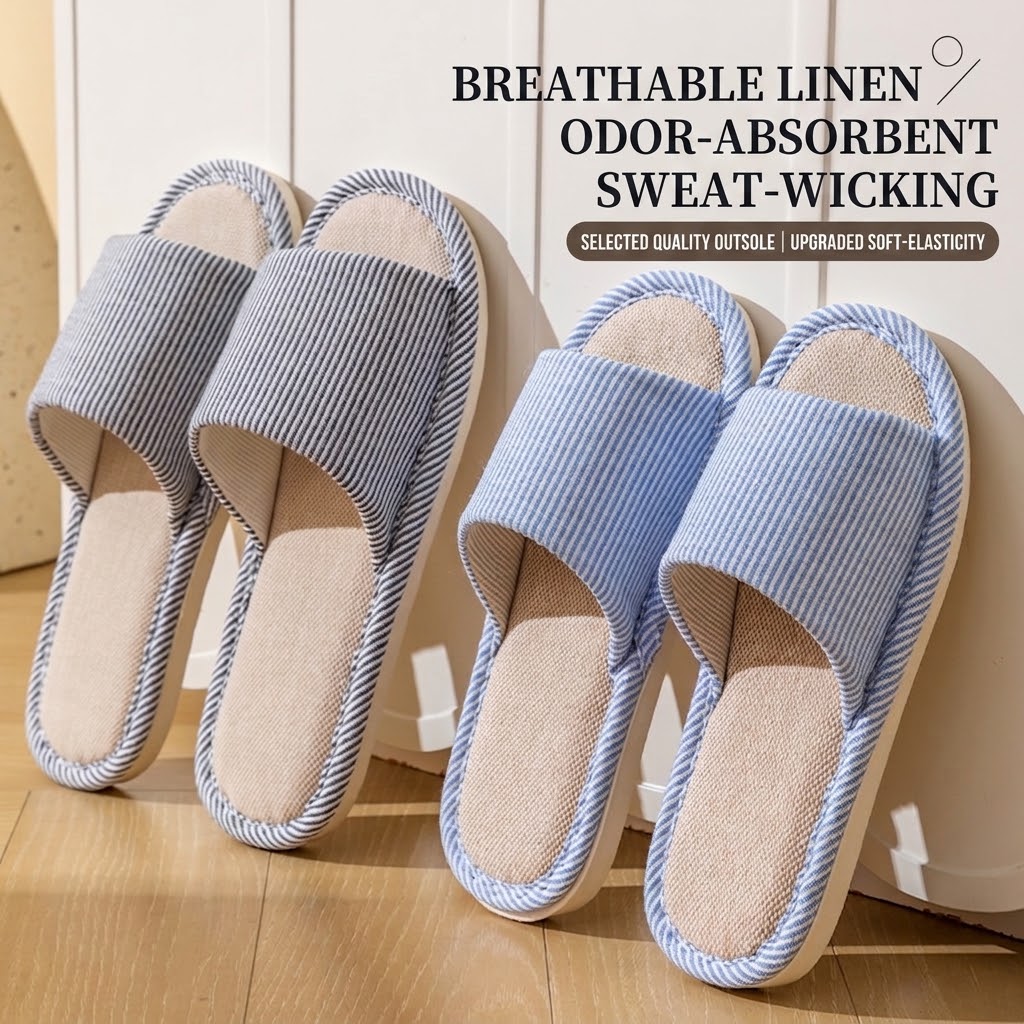 Men'S Shoes With Toes - Chinelos de Linho Respirável para Mulheres
