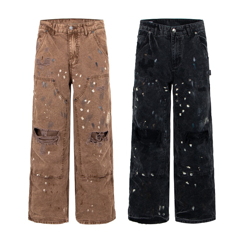 Men'S Shoes With Jeans - Calças Jeans Masculinas Americanas Retrô de